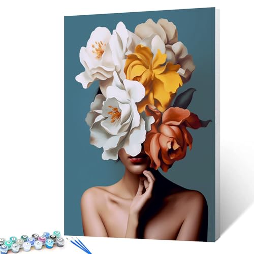 Malen nach Zahlen für Erwachsene, Malen nach Zahlen für Erwachsene, Acryl-Aquarell, Malen nach Zahlen für Anfänger, Blumen, Frauen, Malerei, Kunsthandwerk, auf Leinwand, Heimdekoration, Geschenk, 40,6 Malen nach Zahlen für Erwachsene, Malen nach Zahlen für Erwachsene, Acryl-Aquarell, Malen nach Zahlen für Anfänger, Blumen, Frauen, Malerei, Kunsthandwerk, auf Leinwand, Heimdekoration, Geschenk, 40,6 von Walarky
