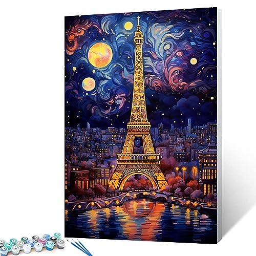 Malen nach Zahlen für Erwachsene, Studenten, Anfänger, Pariser Eiffelturm, Bild, Geschenk, Ölgemälde-Set auf Leinwand mit Pinseln, Acrylpigment, digitale Malerei für Zuhause, Zimmer, Wanddekoration, Malen nach Zahlen für Erwachsene, Studenten, Anfänger, Pariser Eiffelturm, Bild, Geschenk, Ölgemälde-Set auf Leinwand mit Pinseln, Acrylpigment, digitale Malerei für Zuhause, Zimmer, Wanddekoration, von Walarky