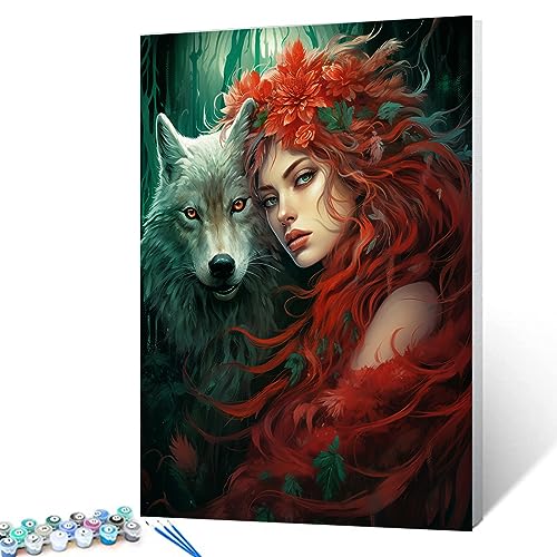 Malen nach Zahlen für Erwachsene, Wolf, Malen nach Zahlen, abstrakt, DIY, Anfänger, Pinsel, Malen, Acryl-Pigment für Kunst, Handwerk, für Zuhause, Wand, Wohnzimmer, Dekoration, 40,6 x 50,8 cm Malen nach Zahlen für Erwachsene, Wolf, Malen nach Zahlen, abstrakt, DIY, Anfänger, Pinsel, Malen, Acryl-Pigment für Kunst, Handwerk, für Zuhause, Wand, Wohnzimmer, Dekoration, 40,6 x 50,8 cm von Walarky