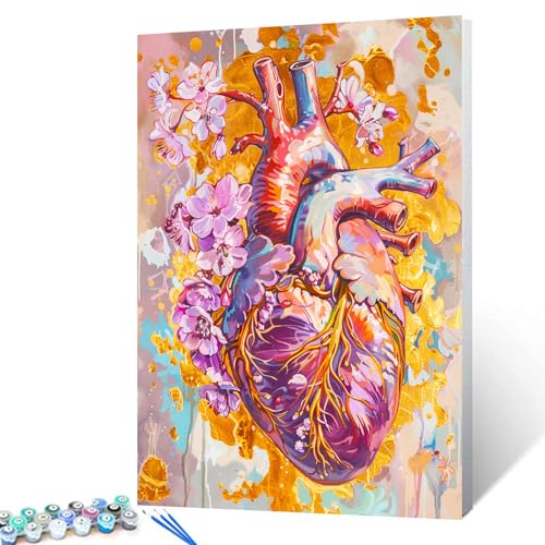 Malen nach Zahlen für Erwachsene, menschliche Anatomie, Acrylgemälde-Set, Herz-Anatomie, Gemälde, Bild, Halloween, Ölgemälde-Kits für Zuhause, Wandkunst, Schlafzimmer, Dekoration, 40,6 x 50,8 cm, Malen nach Zahlen für Erwachsene, menschliche Anatomie, Acrylgemälde-Set, Herz-Anatomie, Gemälde, Bild, Halloween, Ölgemälde-Kits für Zuhause, Wandkunst, Schlafzimmer, Dekoration, 40,6 x 50,8 cm, von Walarky