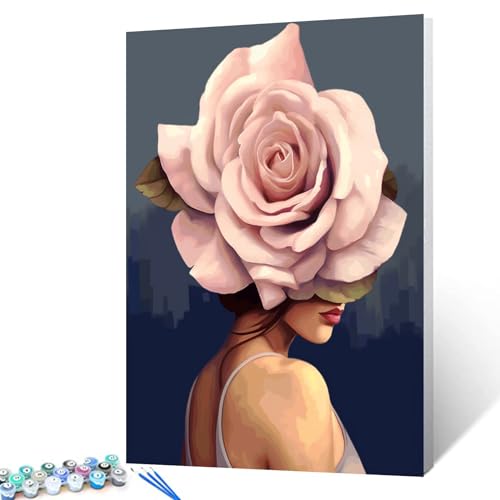 Walarky Malen nach Zahlen für Erwachsene und Anfänger auf Leinwand, abstrakte Blumen, Frauen, Ölgemälde nach Zahlen, Malerei, Wandkunst, Dekoration, 40,6 x 50,8 cm, rahmenlos Walarky Malen nach Zahlen für Erwachsene und Anfänger auf Leinwand, abstrakte Blumen, Frauen, Ölgemälde nach Zahlen, Malerei, Wandkunst, Dekoration, 40,6 x 50,8 cm, rahmenlos von Walarky