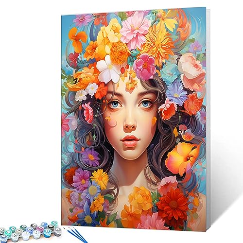 Ölgemälde mit bunten Gänseblümchen, sexy Mädchen mit Blütenkopf, einfaches Malen nach Zahlen für Erwachsene, Kinder, Anfänger, mit Pinseln und Acrylpigmenten, Gartenblüte, Heimdekoration, Ölgemälde mit bunten Gänseblümchen, sexy Mädchen mit Blütenkopf, einfaches Malen nach Zahlen für Erwachsene, Kinder, Anfänger, mit Pinseln und Acrylpigmenten, Gartenblüte, Heimdekoration, von Walarky