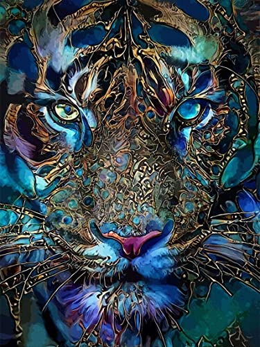 Tiger Diamant Malerei Kits für Erwachsene, Kinder 5D DIY Vollbohrer Runde Kristall Strass Stickerei Kunst Handwerk Abstraktes Tier Portrait Bild Home Wall Decor Geschenk 30,5 x 40,6 cm (ohne Rahmen) von Walarky