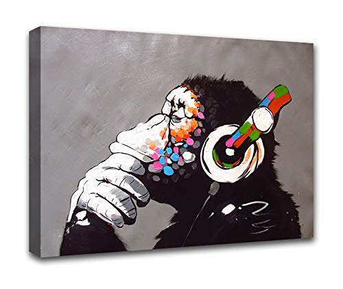 Walarky Banksy Poster Tier Schimpansen Poster Zeichenbrett Leinwand Zeichenbrett Malerei Innenwand Dekoration Wand Sofa Wohnzimmer Hintergrund Wanddekoration 40 x 30 cm von Walarky