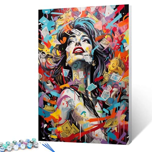 Walarky Malen nach Zahlen für Erwachsene, Anfänger, Frau, umgeben von Geldscheinen, DIY, Malen nach Zahlen, Acrylfarbe, Leinwand, Schlafzimmer, Dekoration, Malset, 40,6 x 50,8 cm, nordisches Geschenk Walarky Malen nach Zahlen für Erwachsene, Anfänger, Frau, umgeben von Geldscheinen, DIY, Malen nach Zahlen, Acrylfarbe, Leinwand, Schlafzimmer, Dekoration, Malset, 40,6 x 50,8 cm, nordisches Geschenk von Walarky