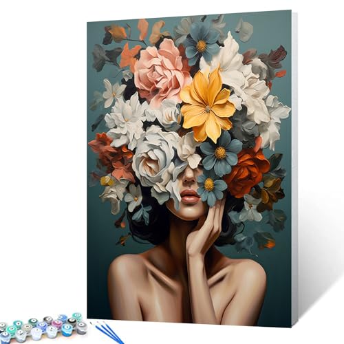 Walarky Malen nach Zahlen für Erwachsene, DIY Blumen Mädchen Malen nach Zahlen für Anfänger auf Leinwand, Blumen, Frauen, Ölgemälde, Kunsthandwerk für Heimdekoration, abstrakter Stil, moderne Walarky Malen nach Zahlen für Erwachsene, DIY Blumen Mädchen Malen nach Zahlen für Anfänger auf Leinwand, Blumen, Frauen, Ölgemälde, Kunsthandwerk für Heimdekoration, abstrakter Stil, moderne von Walarky