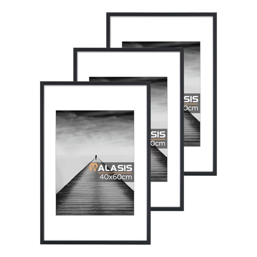 Walasis Bilderrahmen 40x60 Schwarz mit Passepartout: 3er Set 60x40 Holz Rahmen für Poster Foto - Fotorahmen mit Acrylglas Walasis Bilderrahmen 40x60 Schwarz mit Passepartout: 3er Set 60x40 Holz Rahmen für Poster Foto - Fotorahmen mit Acrylglas von Walasis