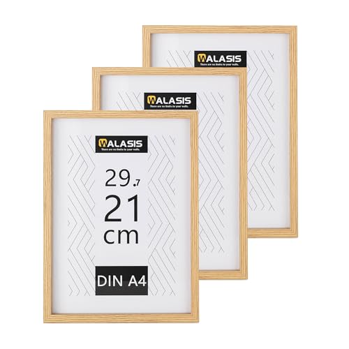 Walasis Bilderrahmen A4 Holz Rahmen: 3er Set Bilderrahmen Din A4 MDF Fotorahmen 21x29,7cm Holzrahmen von Walasis