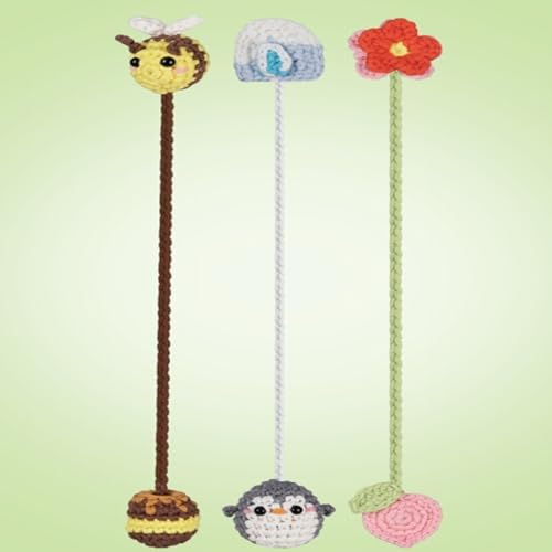 WaldyWop Häkelset für Anfänger, 3 Tier-Lesezeichen, Strickset, Schritt-für-Schritt-Video, weiches Garn, Häkelnadel, DIY-Starter-Bastelset für Erwachsene, Teenager, Kinder, kreatives WaldyWop Häkelset für Anfänger, 3 Tier-Lesezeichen, Strickset, Schritt-für-Schritt-Video, weiches Garn, Häkelnadel, DIY-Starter-Bastelset für Erwachsene, Teenager, Kinder, kreatives von WaldyWop