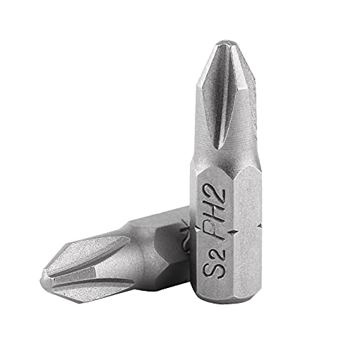 10 Stück 25mm Länge 1/4 Zoll Sechskant Schaft Magnetische PH2 Kreuz Kopf Schraubendreher Bits von Walfront