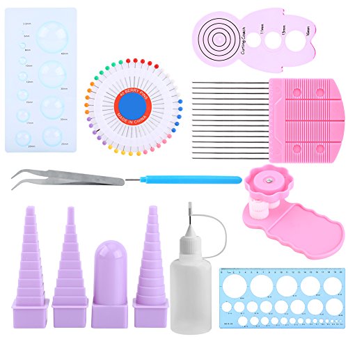 11 In 1 Papier Quilling Tools Kit DIY Papier Handwerk Crimper Kamm Herrscher Pins Border Buddy Set für Dekoration Lernspielzeug Spaß von Walfront