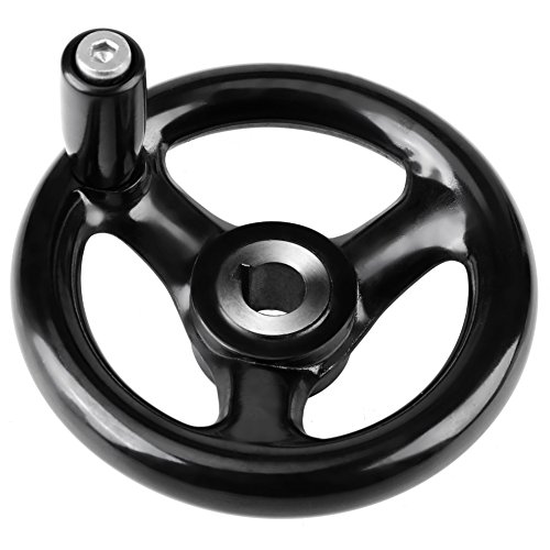 12 mm * 100 mm schwarzes Bakelit-Rad mit rundem 3-Speichen-Griff und drehbarem Griff für Drehfräsmaschine von Walfront