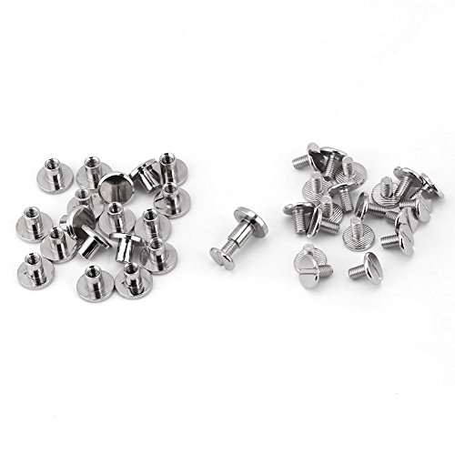 20 Sets Messing Knopfnieten mit Flachem Kopf, Lederwaren Schrauben, Nagel Nieten, DIY Lederhandwerk, Metallniete für Gürtel, Riemen, Tasche, Schuhe, Dekoration (8 mm) von Walfront