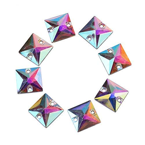 200 Teile/Paket Acrylharz Flatback Nähen auf Knöpfe Tropfenförmige Kristall Zubehör mit 2-loch für DIY Handwerk Dekoration(10 * 10mm-AB-Farbe) von Walfront