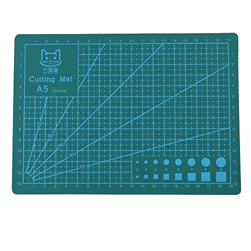 A5 PVC Schneidematte, 210 × 150 mm Bunte Selbstheilende Schneidauflage, Rutschfeste Schneidebrett für DIY Handmade, Quilten, Nähen und Kunsthandwerk Projects Tool(Grün) von Walfront