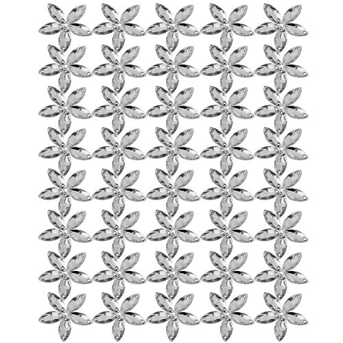 Acryl-Knöpfe, 200 Stück/Packung, flache Rückseite, Kunstharz, zum Nähen, glänzende Kristalle mit Loch, Strass-Knöpfe, tropfenförmige Kristall-Zubehör (#4) von Walfront