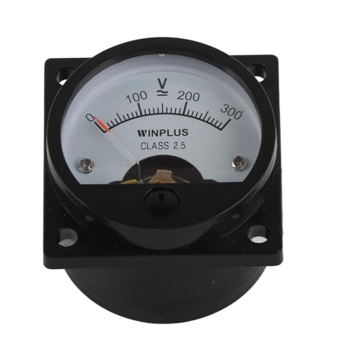 Analoges Anzeigeinstrument Rund Voltmeter ABS Amperemeter Messgerät Zum Messen von SO‑45 AC 0‑300 V Rund Schwarz von Walfront