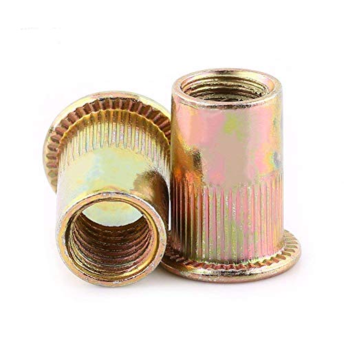 Carbon Stahl flach Metrisch Gewinde Niet Mutter Flansch Nuss Nutsert Befestigung M3 / M4 / M5 / M6 / M8 / M10 / M12(M8 20pcs) von Eujgoov