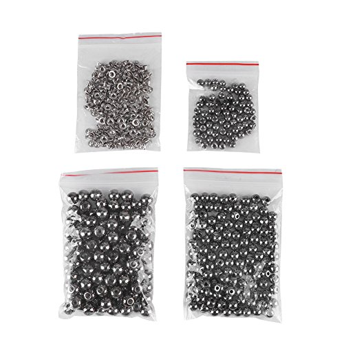 DIY Mixed Pearls, Nieten Knöpfe Perlen Runde Nieten für Ledertaschen Tasche Schuhe Kleidung Armband(Black Set) von Walfront