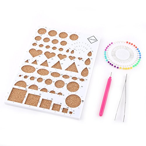 Walfront DIY Papier Handwerk Quilling Tools Sets (4 Farben Optional) mit Kork Quilling Vorlage Board + Pinzette + Nadeln + Schlitz Stift Quilling Werkzeuge(Weiß) von Walfront