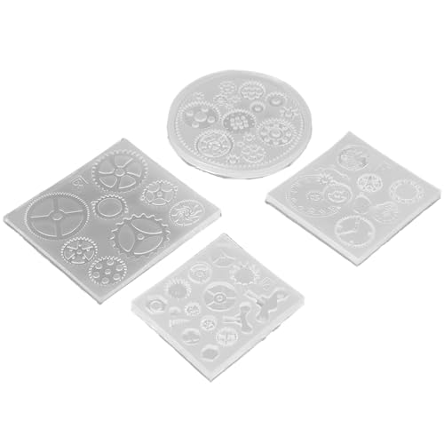 DIY Silikon Mold, Silikonform Epoxidharz Formen Kit, 4 Stück Silikon-Formen Epoxidharz DIY Form Getriebe Form Dreidimensional Schokolade Kuchen Fondant Silikonform DIY Harz Schmuck Anhänger Decortion von Walfront