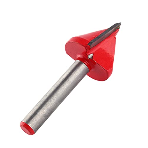 Fräser Wolframstahl CNC-Gravur Scharf V-Nut Schaftfräser 60 Grad 6 mm Schaft 22 mm Fräserdurchmesser 3D-Gravur-Bit Holzbearbeitung Fasenschneider, rot von Walfront