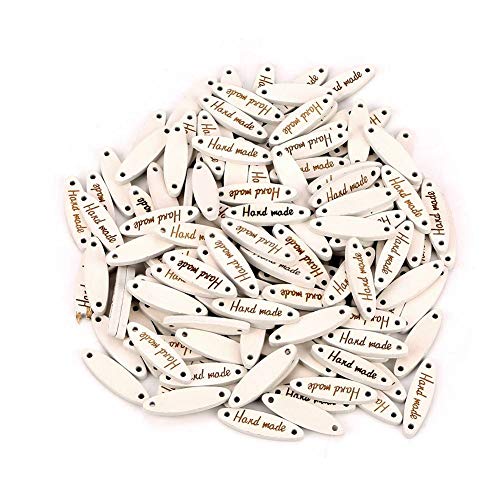 Handgefertigte ovale Holzknöpfe, 100 Stück, ovale Holzknöpfe, handgefertigt, 2-Loch-Knöpfe, Etikett, Etikett, Nähen, DIY, Scrapbooking von Walfront