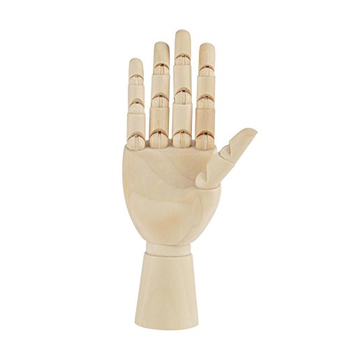 Handmodell aus Holz, Mannequin Hand flexibel bewegliche Finger, ideal für Kunst, Zeichnen, Skizzieren, Malen (1) von Walfront