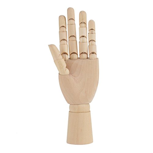 Gliederhand Handmodell aus Holz, Mannequin Hand Flexibel Bewegliche Finger, ideal für Kunst, Zeichnen, Skizzieren, Malen (3) von Walfront
