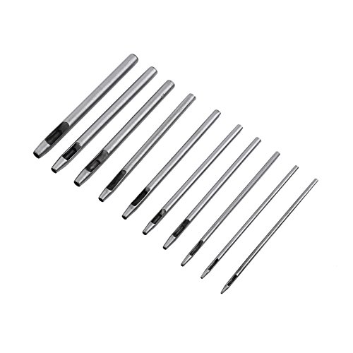 Hohle Loch Punch, 10 Stücke Runde Loch Ledergürtel Cutter Handwerk Stahl Hole Puncher, 0,5mm Bis 5mm Lochstanzer Punch Werkzeuge Set Hohle Loch Punch, 10 Stücke Runde Loch Ledergürtel Cutter Handwerk Stahl Hole Puncher, 0,5mm Bis 5mm Lochstanzer Punch Werkzeuge Set von Walfront