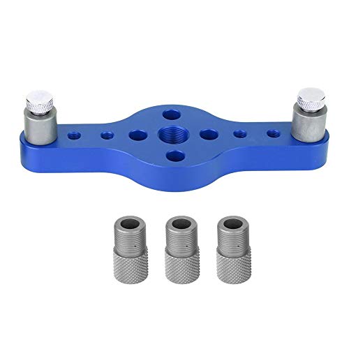 Holzbearbeitung Locher Dübel Jig Aluminiumlegierung Drill Guide Holz Löcher Locator Kit mit 3 Stück Bohrbuchse(Blau) von Walfront