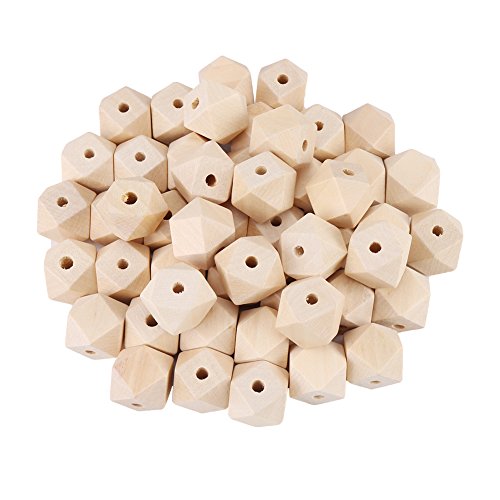 Holzperlen, 50 Stück 20 Mm Holzperlen Natur, Polyeder Facettierten Holzperlen Mit 4 Mm Loch Für Diy Schmuck Herstellung Armband von Walfront