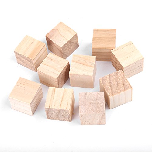 Holzwürfel Klein Natürliche Holzwürfel Blanko Holzblöcke Handwerk Kleine Holzwürfel Bastelt Holzblöcke Rätsel Machen(25mm （10pcs）) von Walfront