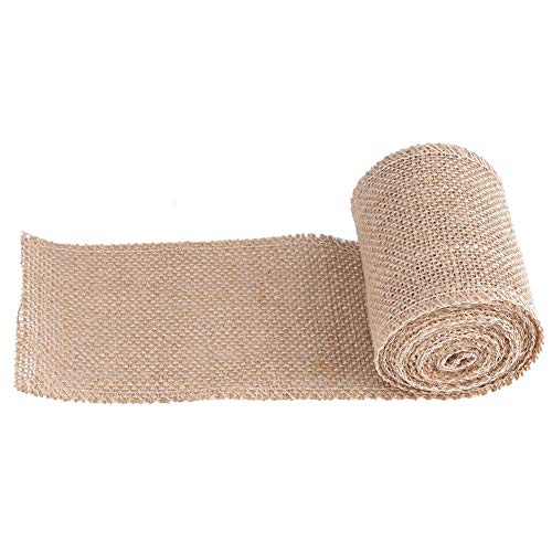 Juteband 10cm Breit, Juteband Rolle Natur, Jute Wickelstreifen für Party Dekorative DIY Handwerk Kunst Weihnachtsdekoration Leinenband Breit(100 mm) von Walfront