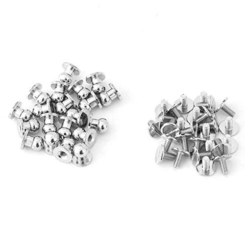 Knopfnieten, 20Pcs Rundkopf Solide Knopfnieten für Leder, Silberne Knopfnieten zum Schrauben DIY Leder Zubehör Knopfnieten, 20Pcs Rundkopf Solide Knopfnieten für Leder, Silberne Knopfnieten zum Schrauben DIY Leder Zubehör von Walfront
