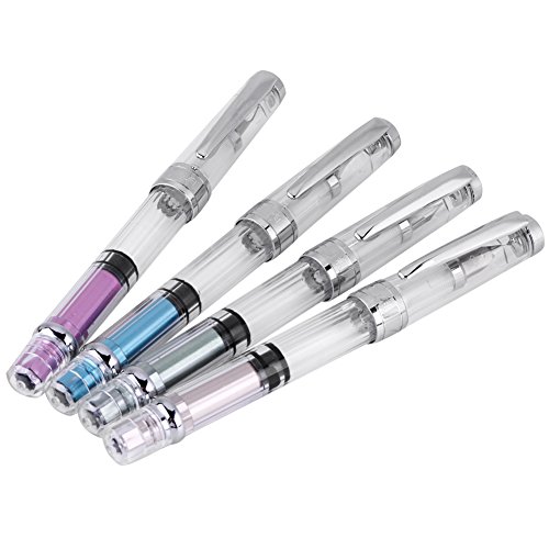 Walfront Kolben Füllfederhalter Gold Fein Feder Transparent Füllfederhalter Set 4 Edelstahl Füllfederhalter Kalligraphie Stifte Für Weihnachten Walfront Kolben Füllfederhalter Gold Fein Feder Transparent Füllfederhalter Set 4 Edelstahl Füllfederhalter Kalligraphie Stifte Für Weihnachten von Walfront
