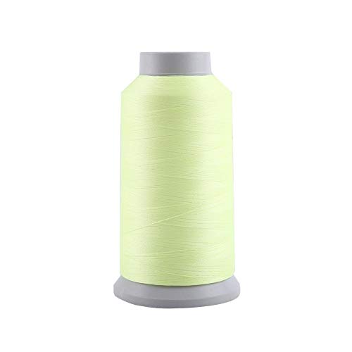 Walfront Leuchtendes Nähgarn, Glow in The Dark Stickerei Nähgarn für Lederhandwerk, Nähen, Handarbeit, DIY (3000 Yards - Middle-Yellow) von Walfront