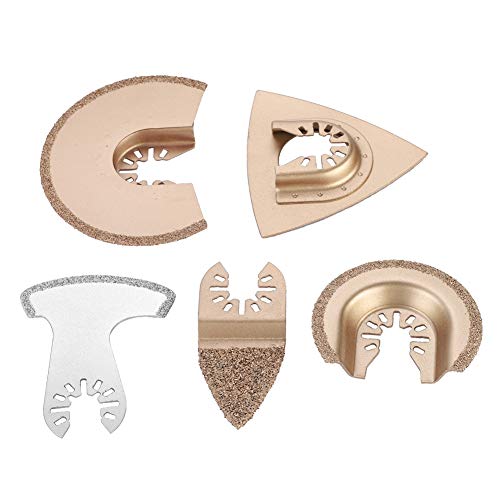 Oszillierende Sägeblätter aus Gemischtem Hartmetall, Multitool Sägeblätter Schnellspanner Set zum Schleifen und Schneiden, 5 Stück von Walfront
