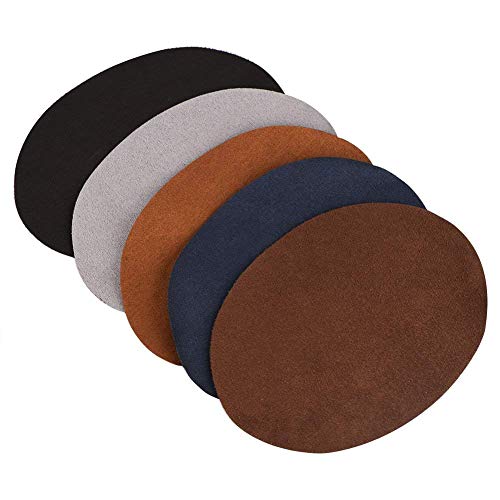 Reparatur-Patches Packung mit 5 sortierte Farbe Oval PU Leder Patch Reparatur Nähen Elbow Knie Patches Kleidung Zubehör von Walfront