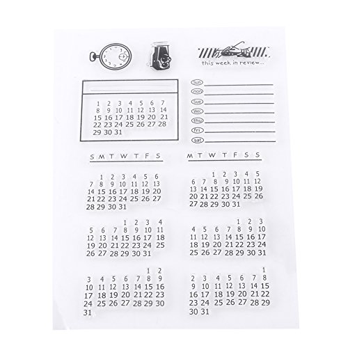 Silikonstempel Kalender, Stamp Alphabet Transparent Silikon Stempel Siegel, Monatsstempel für Scrapbooking Fotoalbum Kalender Weihnachten 16 x 11 cm von Walfront