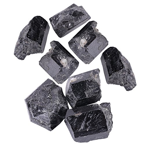 Walfront Schwarzer Turmalin Stein, Natürlicher Quarzkristall Erstklassiger Felsen und Steine Kristalle von Walfront