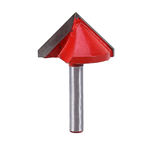 V Nutfräser V Formfräsen Holzschneider Messer CNC Fräser Wolframstahl Graviermaschine Fräser 90 Grad 6 mm Schaft 32 mm Fräserdurchmesser Gravur Rot von Walfront