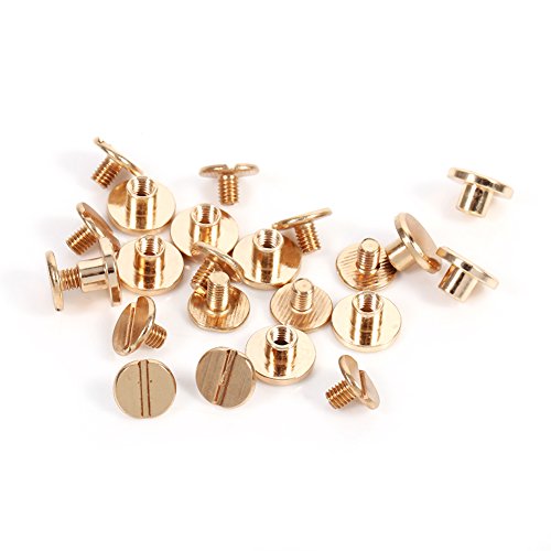 10 Sätze Solide Messingknöpfe Bolzenschraube Stud Nagel Screwback Nieten Leathercraft Studs Gürtel Strap Tasche 5mm, 6.5mm, 8mm Optional(5mm) von Walfront