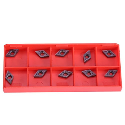 Walfront 10pcs Diamant-Form CNC Hartmetall Einsatzschneider Wendeschneid Drehmaschine Fräseinsätze Drehen Werkzeuge mit Box DCMT070202 für Halbfabrikate Stahl von Walfront