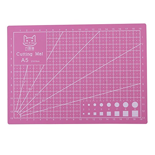 A5 Durable PVC Schneidematte, 210 × 150 mm Bunte Selbstheilende Schneidauflage, Rutschfeste Schneidebrett für DIY Handmade, Quilten, Nähen und Kunsthandwerk Projects Tool(Pink) von Walfront