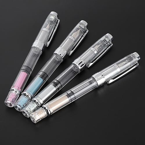 Walfront F Nib Fountain Pen 4 PCs Transparente Füllfederhalte 0,5 Mm Feinpunkt Glattes Schreiben und Praktisch Für Office Robous und Lecken Anhaltende Tinte Einfach zu Bedienen und Grip Walfront F Nib Fountain Pen 4 PCs Transparente Füllfederhalte 0,5 Mm Feinpunkt Glattes Schreiben und Praktisch Für Office Robous und Lecken Anhaltende Tinte Einfach zu Bedienen und Grip von Walfront