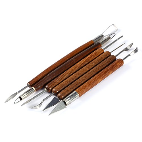 Walfront Ton Werkzeug, 6pcs Keramik Modellierwerkzeug Set, Polymer Ceramic Clay Sculpture Tools Modelier Werkzeugset Walfront Ton Werkzeug, 6pcs Keramik Modellierwerkzeug Set, Polymer Ceramic Clay Sculpture Tools Modelier Werkzeugset von Walfront