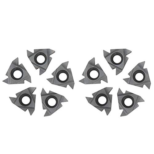 Wendeschneidplatten, 10 teilige Gewindeeinsätze für Drehmaschinen, Wolframstahl CNC Wendeblatteinsätze Gewindeschneiddrehmaschine, 16ER AG55 Stahlbearbeitungszubehör Wendeschneidplatten, 10 teilige Gewindeeinsätze für Drehmaschinen, Wolframstahl CNC Wendeblatteinsätze Gewindeschneiddrehmaschine, 16ER AG55 Stahlbearbeitungszubehör von Walfront