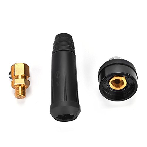Wig Schweißkabel Stecker, DKJ Serie European Style Schweiß Kabel, Schnellkup Plung Stecker und Einbau Steck Dose Schnellkup Plungs Adapter fur Massekabel Schweissgerät (DKJ10-25 Black) von Walfront