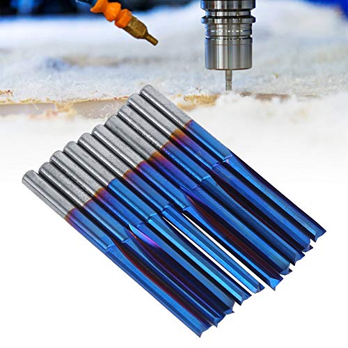 Zementiertes Carbid -Fräsen -Schneiden Endmills 10pcs 3,175 Mm Griff Mahlsteider für Holz MDF Acryl PVC EVA Schaum Schneiden mit Blauem Schicht Leicht und Kompakt von Walfront